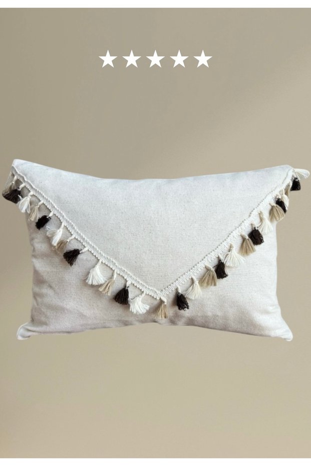 Bohemian Style Tasseled Decorative Cozy Throw Pillow Cover 30X40 cm – Linen Fabric