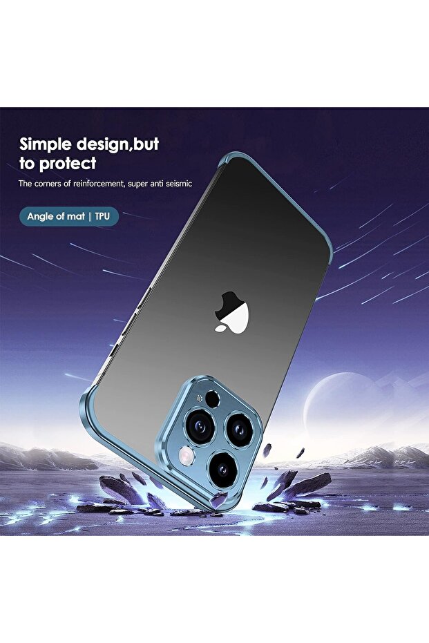 Metal Edgeless Case Compatible with iPhone 16 Plus - 8