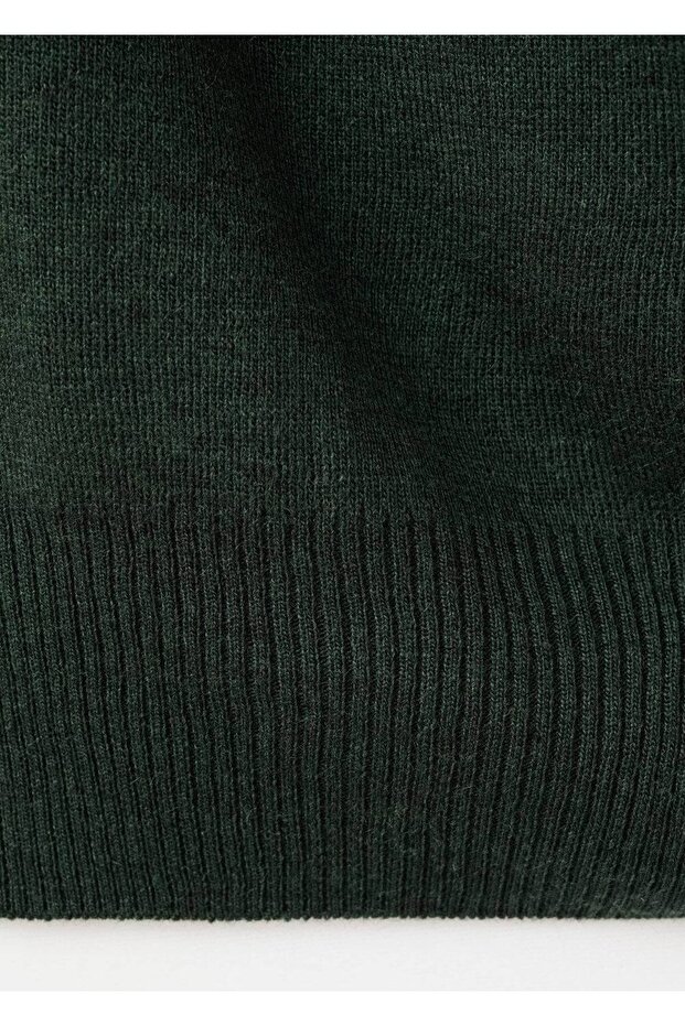 Drape yaka kısa kollu kazak - 7