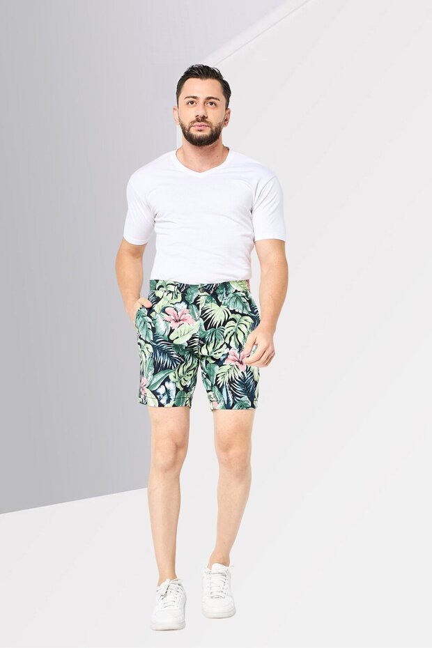 شورت رجالي أساسي بنقشة زهور، متعدد الألوان - 2