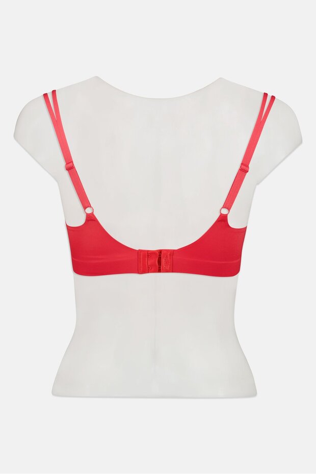 حمالة صدر نسائية مبطنة بسلك، لون أحمر - 2