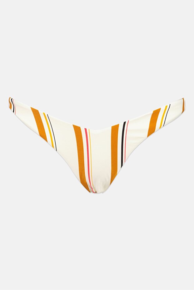 Women One Piece Stripe Bikini Panty, Multicolor