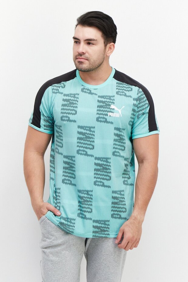 Men Sportswear Fit Training T Shirt, Black/Mint