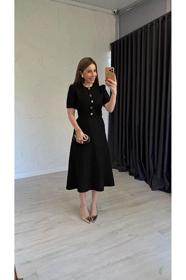 By Marka Tweed Dress Black