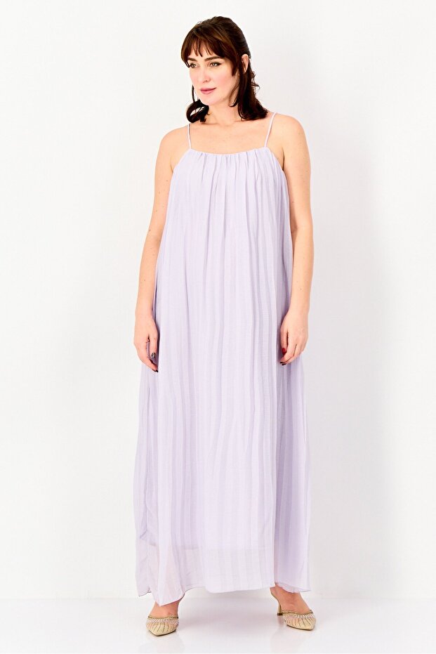 Women Pleated Maxi Dress, Lavender