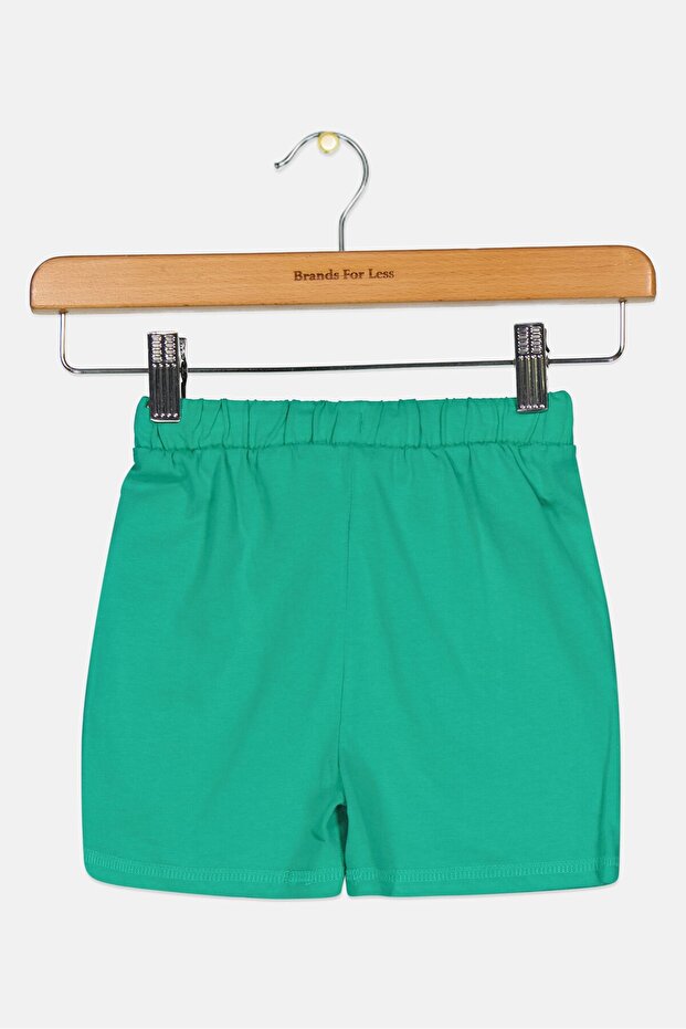 Toddlers Boy Solid Basic Shorts, Green - 2