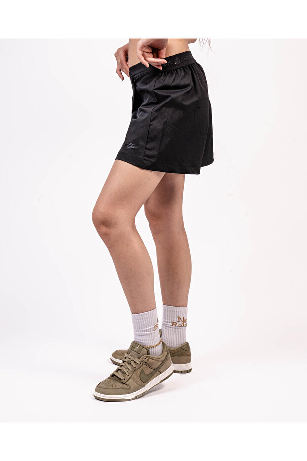 tech pack kadın siyah yüksek bel şort etek - esnek bel spor ve günlük giyim - dv8491-010 - 2