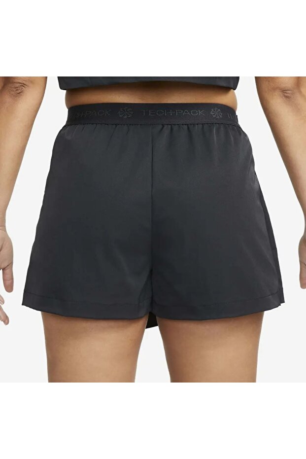 tech pack kadın siyah yüksek bel şort etek - esnek bel spor ve günlük giyim - dv8491-010 - 8