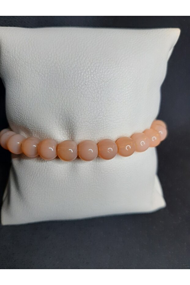 Salmon Color Glass Bead Bracelet - Stylish and Elegant Design Unisex