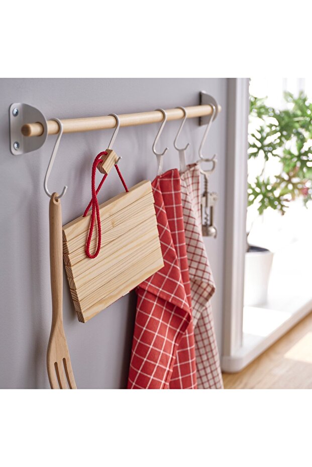 HALVNÄBB Pot stand, extendable bright red/pine - 4