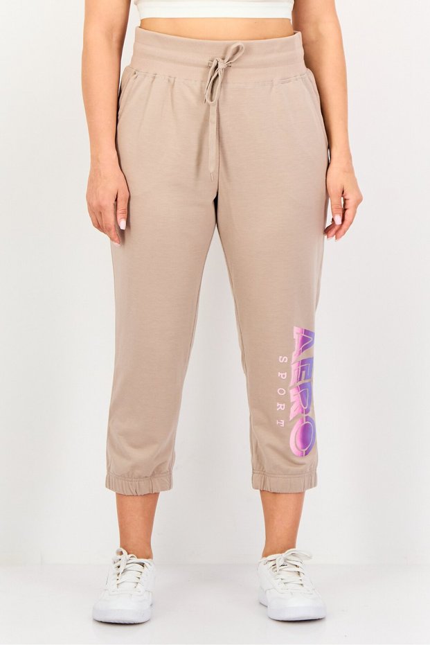 Women Sportswear Fit Outdoor Sweatpants, Tan