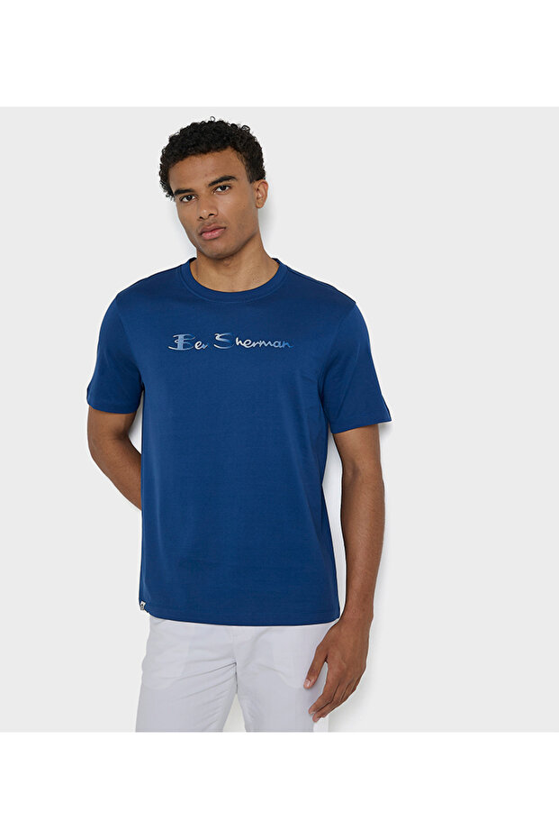 Men's Blue Crew Neck Tee