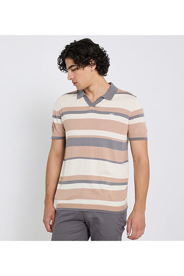 Men's White FLAT KNIT POLO