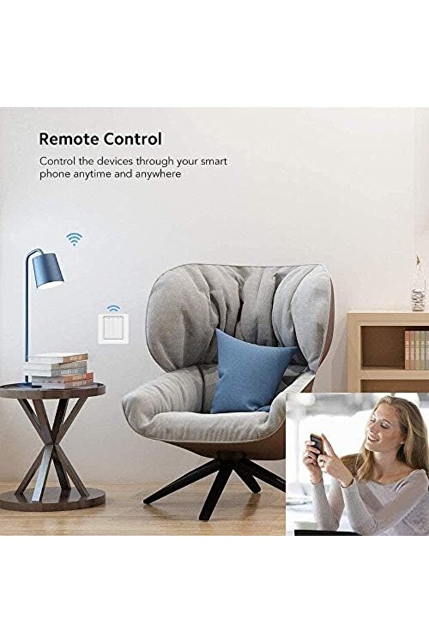 مفتاح إضاءة ذكي يعمل بالواي فاي، مفتاح حائط ذكي لاسلكي مع جهاز تحكم عن بعد ومؤقت، متوافق مع - 4