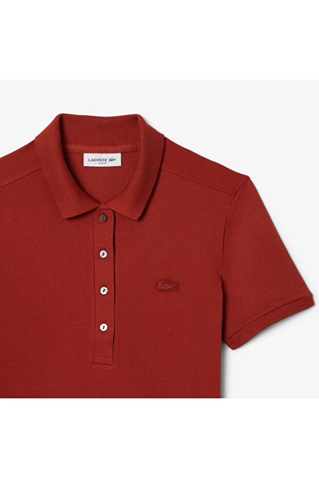 L.12.D Kadın Slim Fit Bordo Polo - 6