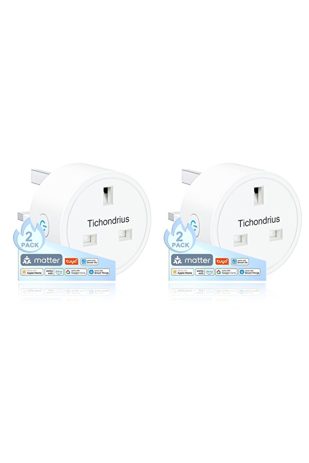 Tichondrius Matter Smart Plug,16A Energy Monitoring Smart Socket,Wi-Fi Plug Work with Alexa, Apple H - 1