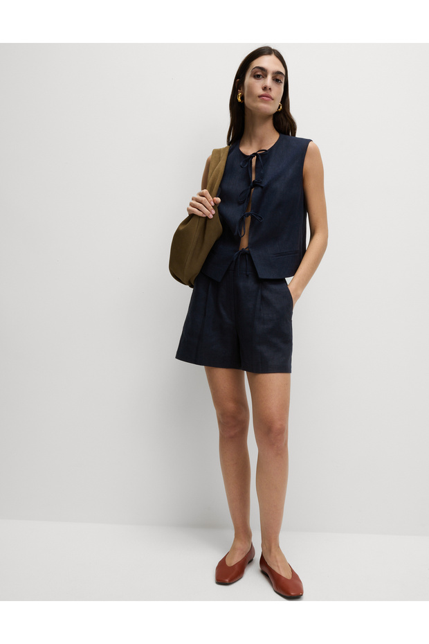 Keten Twill Şort - 1