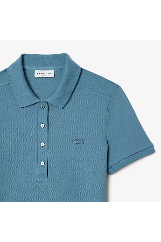 L.12.D Kadın Slim Fit Mavi Polo - 6