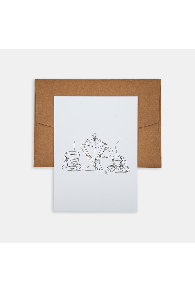 Mini Poster Line Drawings Coffee