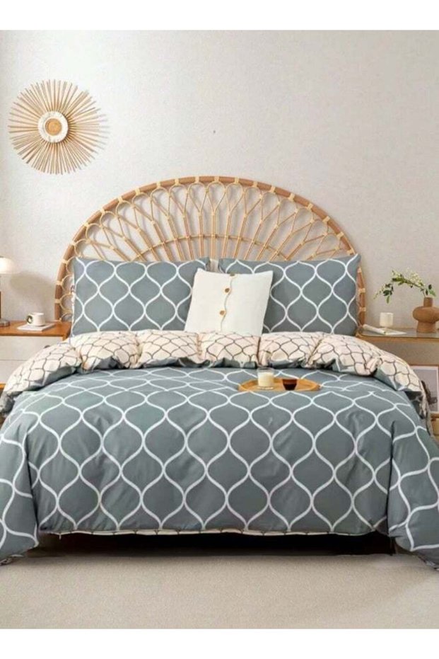Queen size 6 Pieces Soft and Breathable Hypoallergenic Beautiful Design Duvet Cover Set