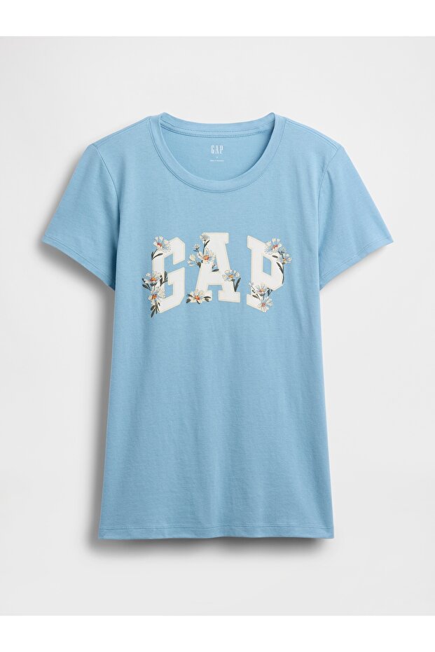 Kadın Mavi Logo T-Shirt - 2