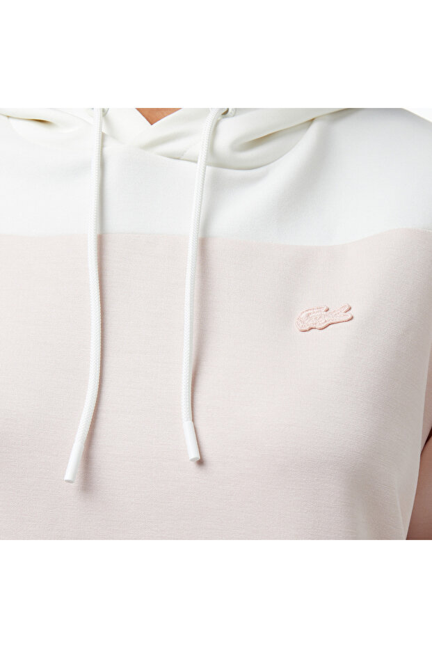 Kadın Kapüşonlu Renk Bloklu Açık Pembe Sweatshirt - 5