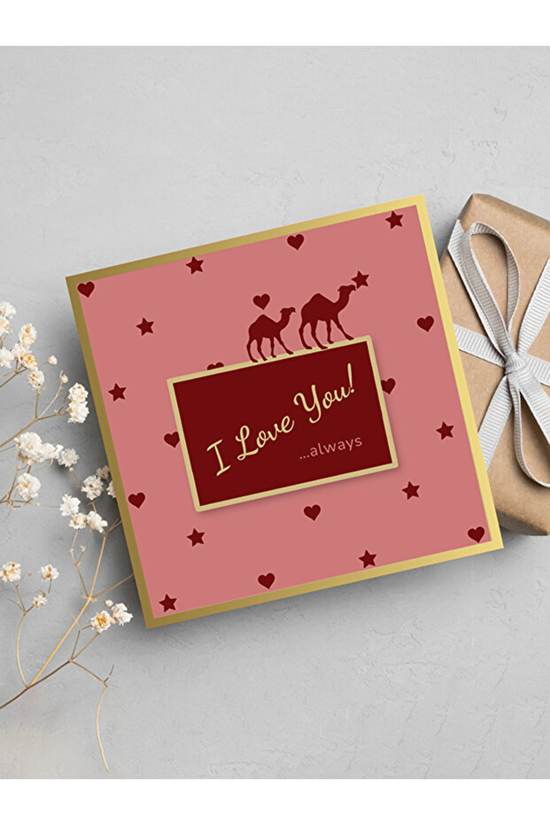 I Love You Always Red Gold Foil General Greeting Card