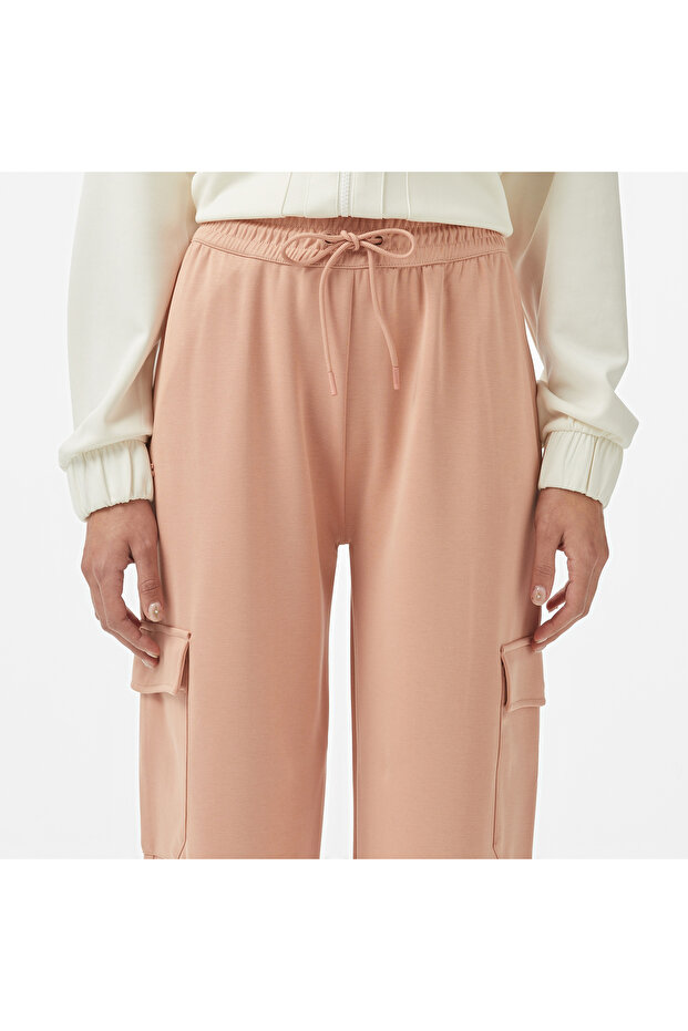 Kadın Relaxed Fit Pembe Eşofman Altı - 4