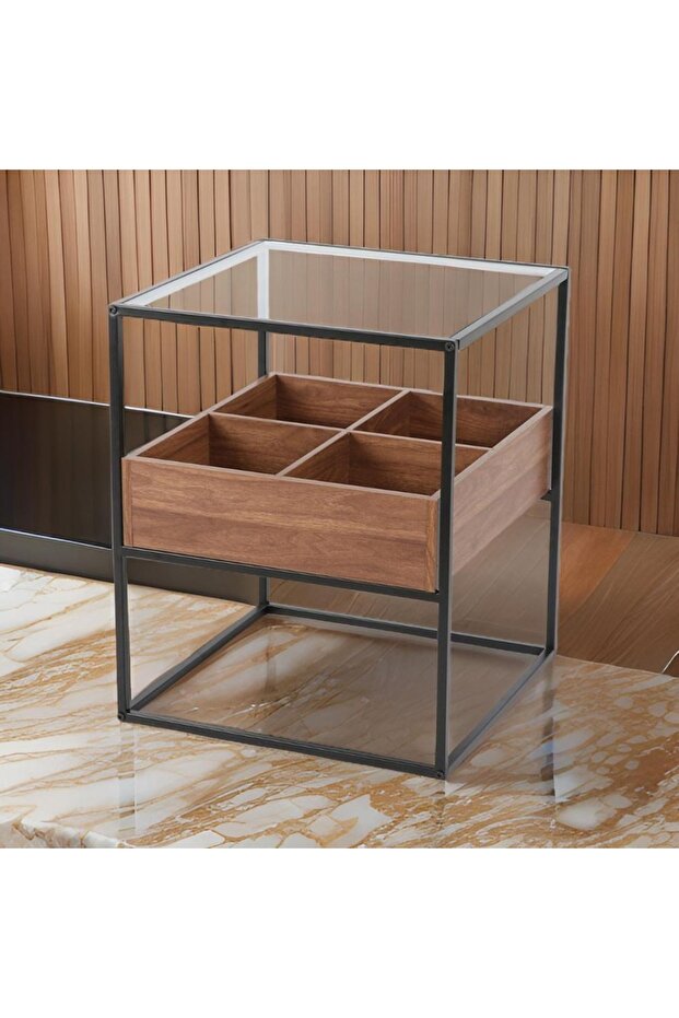 طاولة جانبية مودرن مع وحدة تخزين - 1