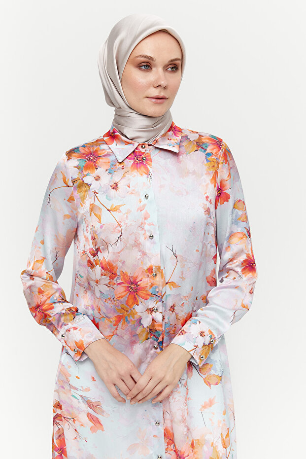 Çiçekli Uzun Tunik - 4