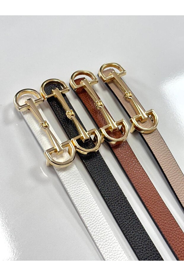 Women's Design Buckle Thin 4-Piece Set Belt 1St Quality Material Pants Belt,Dress Belt,Jacket Belt