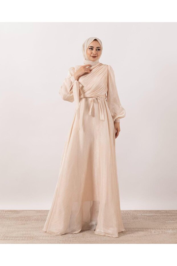 3023 GÖĞÜS DRAPE ELBİSE - 6