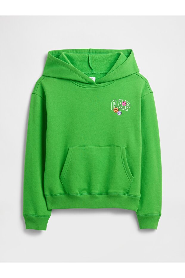 Girl's Green Relaxed Logo Hooded Sweatshirt