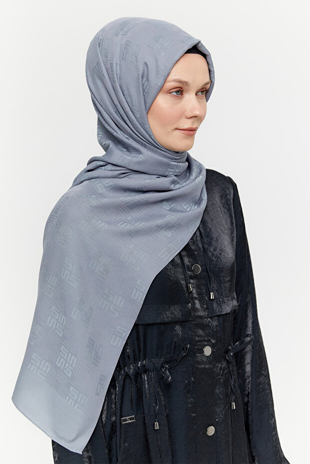 Jakarlı Monogram Şal - 2