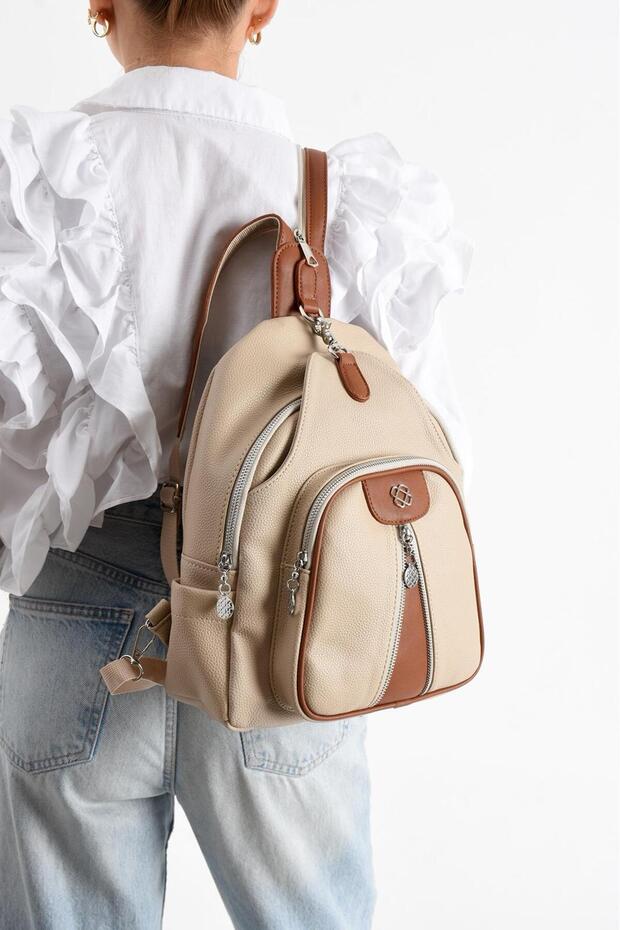 Soft Leather Multi-Useful Multi-Compartment Backpack Suitable for Daily Use 728 - 6