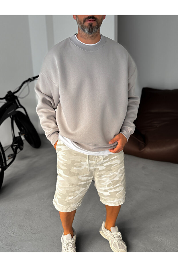 Gri Basic Sweatshirt JJ-81 - 4