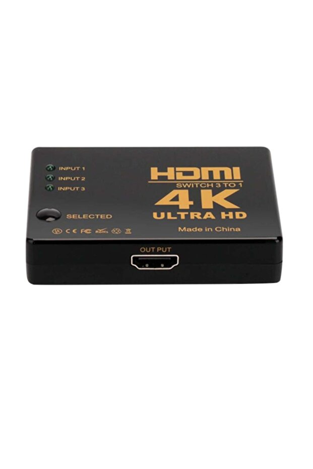 HDMI 4K Hub with 3 Inputs and 1 Output, includes Remote Control - 2