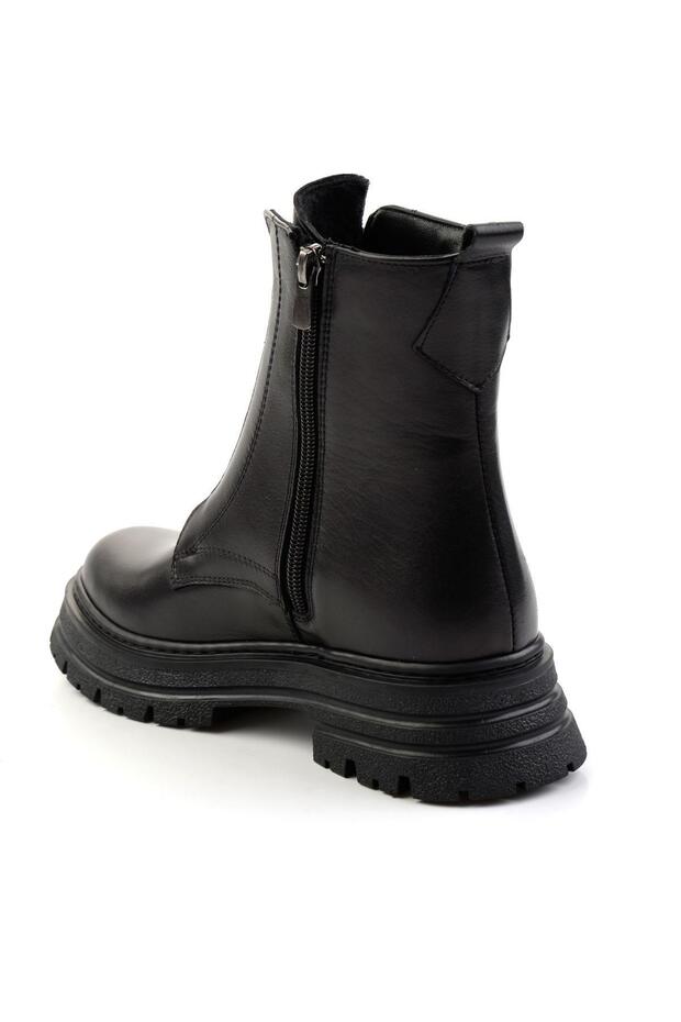 Siyah Leather Kadın Bot & Bootie K02286089903 - 3