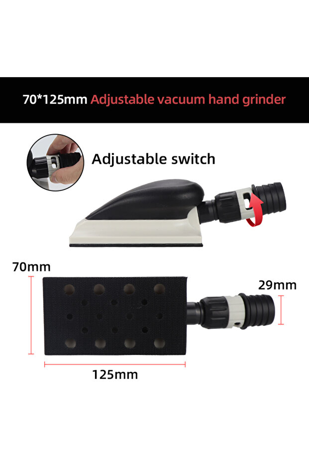70x125mm أسود 125/200/400MM وسادة صنفرة يدوية شبكية بخطاف وحلقة، خالية من الغبار، للاستخدام مع أداة استخراج الغبار، للاستخدام مع أدوات الصنفرة الاهتزازية