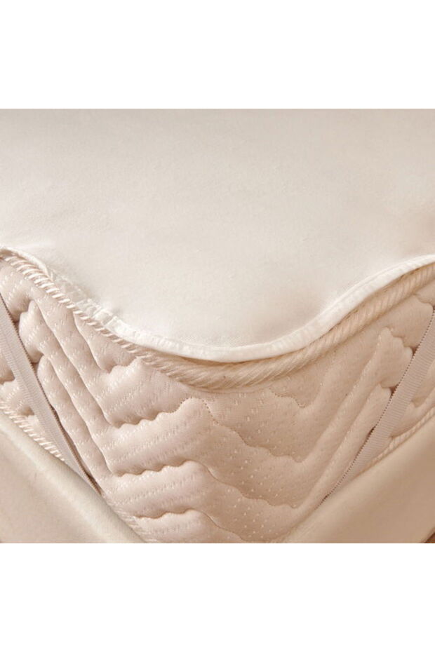 Saltea elastică Soft Sane Basic, dublă, rezistentă la lichide - Albă - 160x200 cm - 2