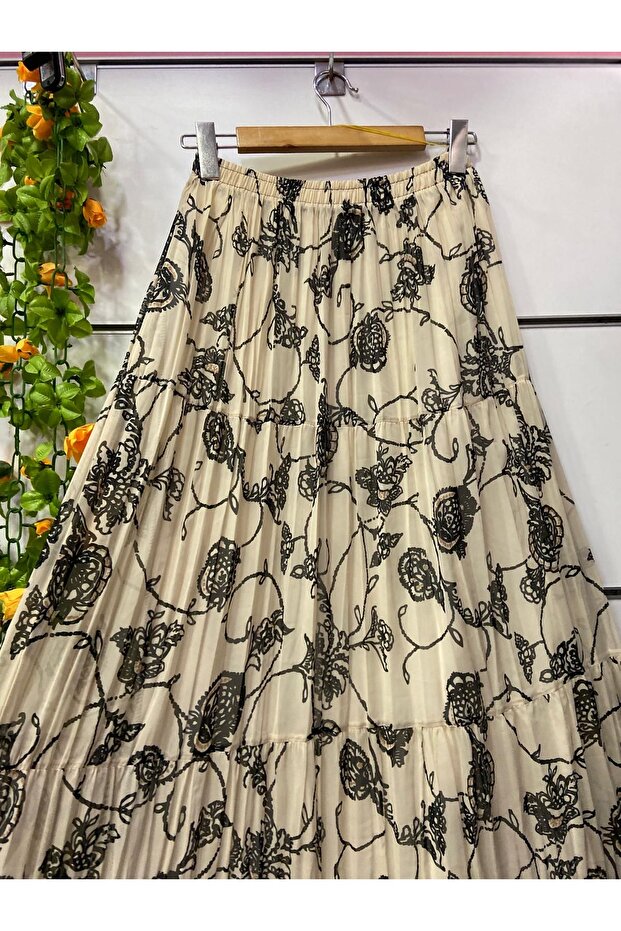 Patterned chiffon skirt lined - 2