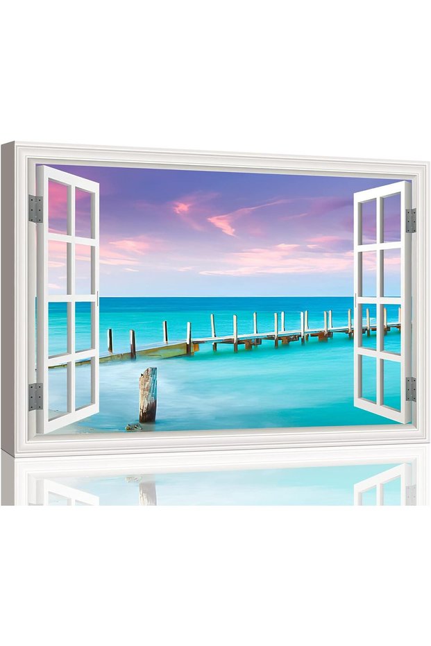 ALAYRA Canvas Art Picture Beach Scene 40x60 cm for Coastal Living Room & Home Décor