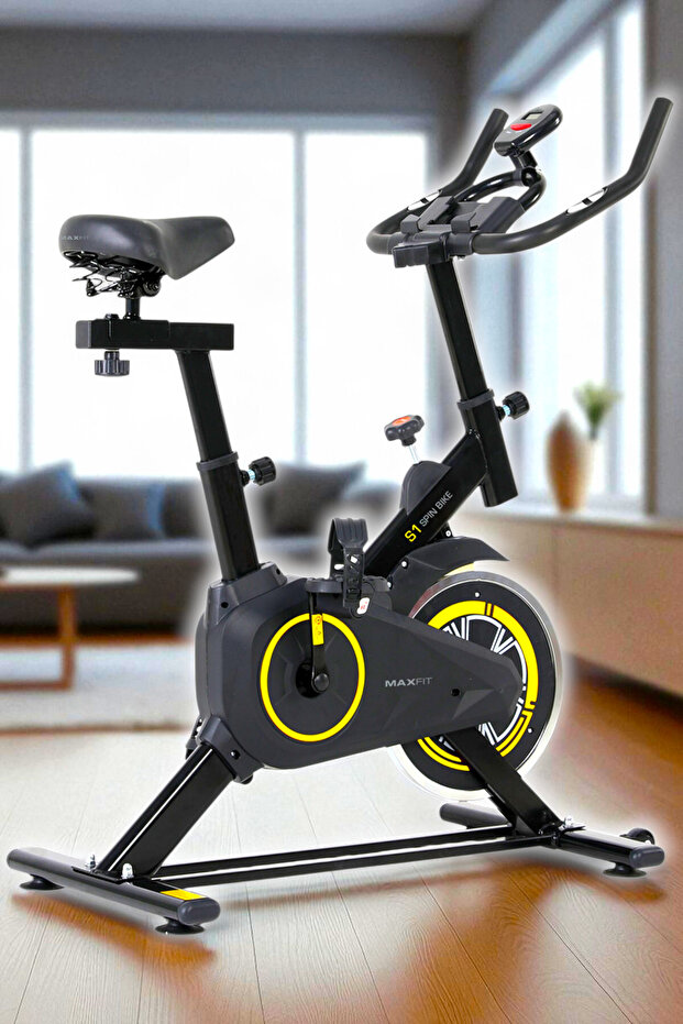 Garantili Maxfit S1 Spinbike Direnç Ayarlı Nabız Ölçerli Ayarlanabilir Sele Ve Gidon - 4