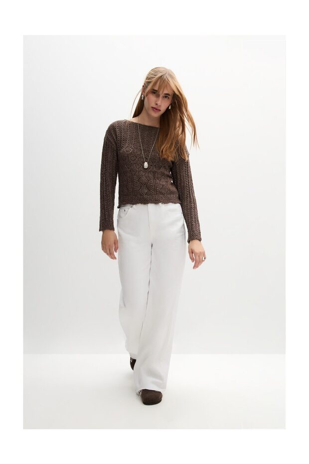 Kobieta Sweter z dzianiny typu open knit - 2