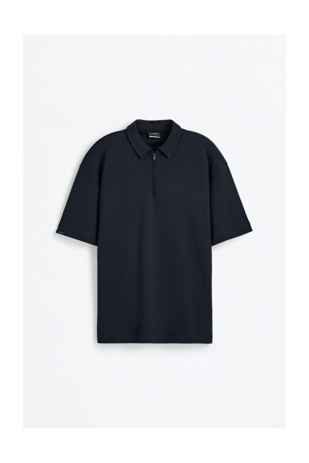 Man Basic Polo Shirt with Zip - 6