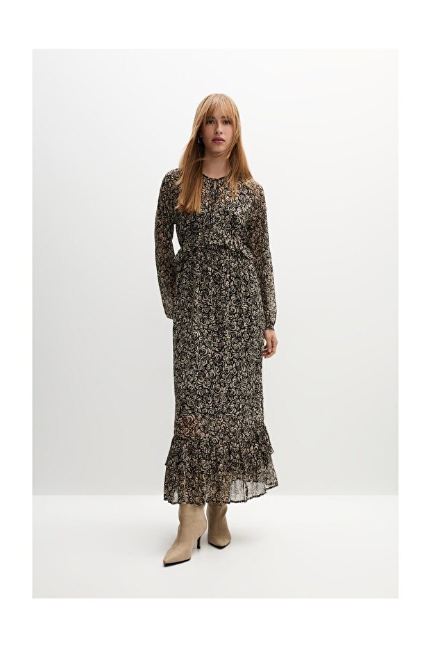 Rochie midi fluidă pentru femei - 1