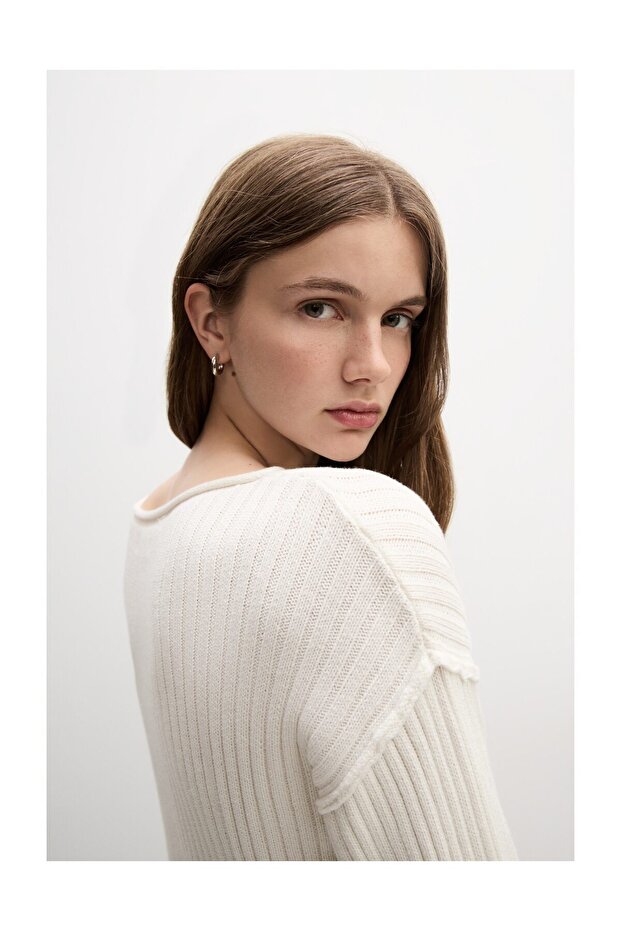 Ribbed Knit Sweater - 3