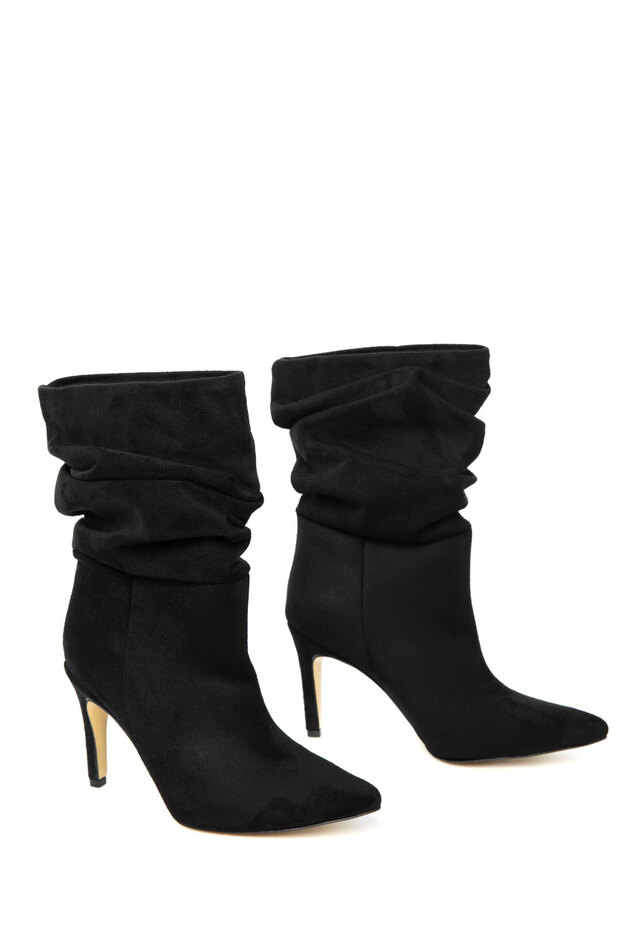 Czarne zamszowe buty damskie i botki 20028 - 1