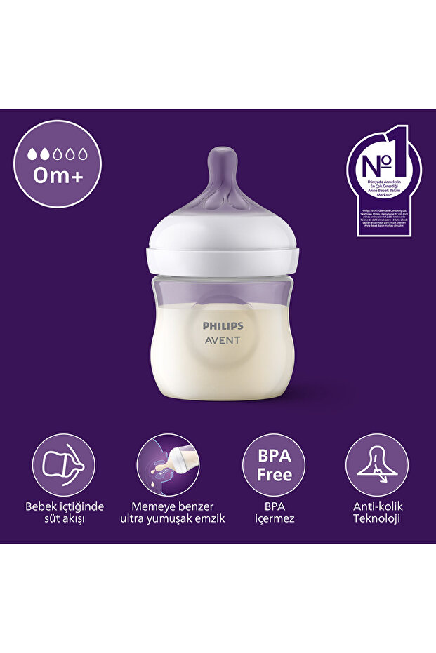 Natural Response Anti-Colic PP Biberon 125 ml 0-3 ay - 1