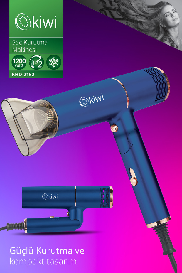 Kiwi Khd-2152 Katlanılabilir Saç Kurutma Makinesi